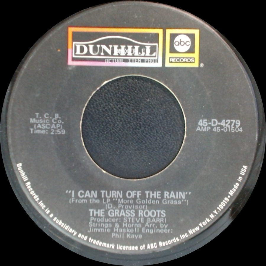 The Grass Roots - Sooner Or Later / I Can Turn Off The Rain side B