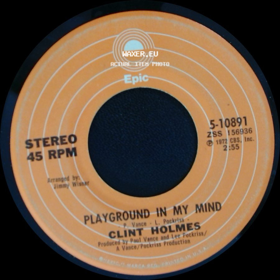 Clint Holmes - There's No Future In My Future / Playground In My Mind side B