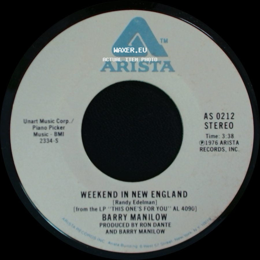 Barry Manilow - Weekend In New England / Say The Words side A