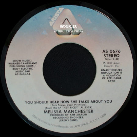 Melissa Manchester - Long Goodbyes / You Should Hear How She Talks About You side B