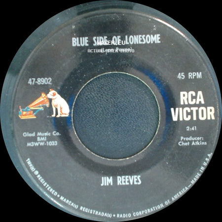 Jim Reeves - It Hurts So Much (To See You Go) / Blue Side Of Lonesome side B