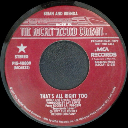 Brian And Brenda - That's All Right Too / That's All Right Too side A