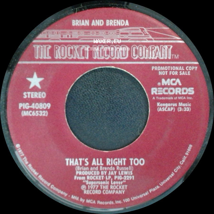 Brian And Brenda - That's All Right Too / That's All Right Too side B
