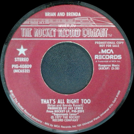 Brian And Brenda - That's All Right Too / That's All Right Too side B