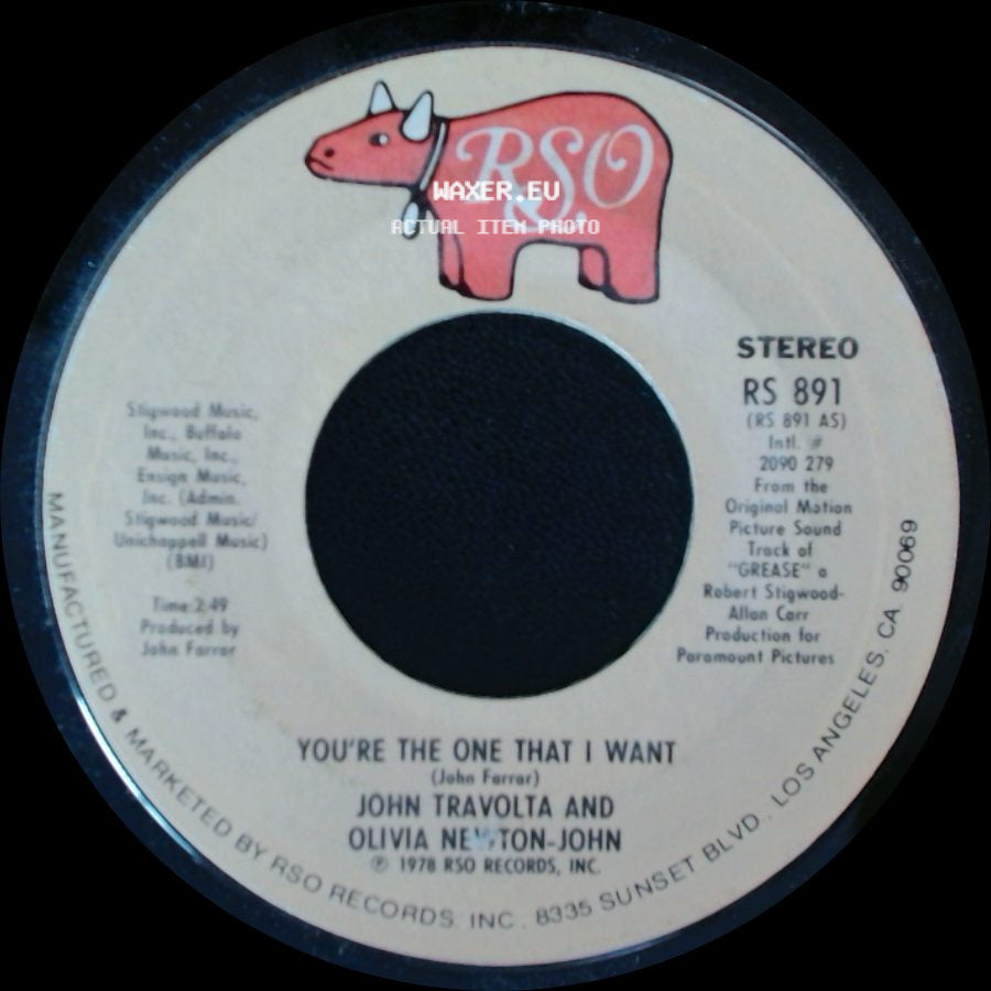 John Travolta And Olivia Newton-John - Alone At A Drive-In Movie (Instrumental) / You're The One That I Want side B