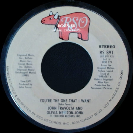 John Travolta And Olivia Newton-John - Alone At A Drive-In Movie (Instrumental) / You're The One That I Want side B