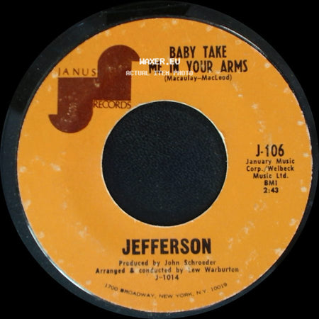 Jefferson - I Fell Flat On My Face / Baby Take Me In Your Arms side B
