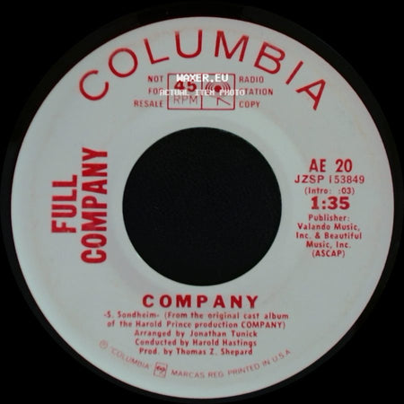 Pamela Myers / Full Company - Another Hundred People / Company side B