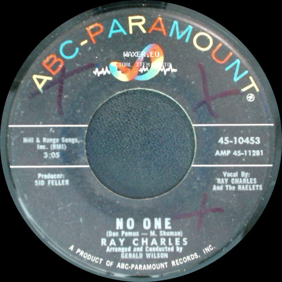 Ray Charles - No One / Without Love (There Is Nothing) side A