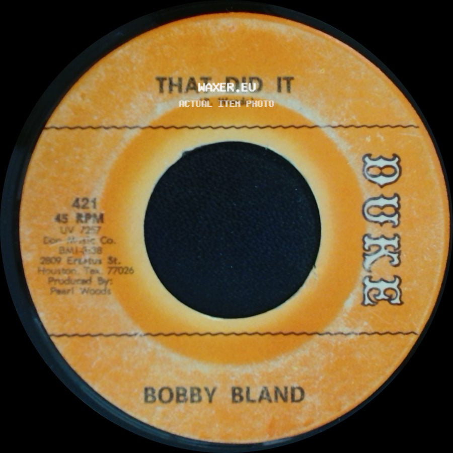Bobby Bland - Getting Used To The Blues / That Did It side B