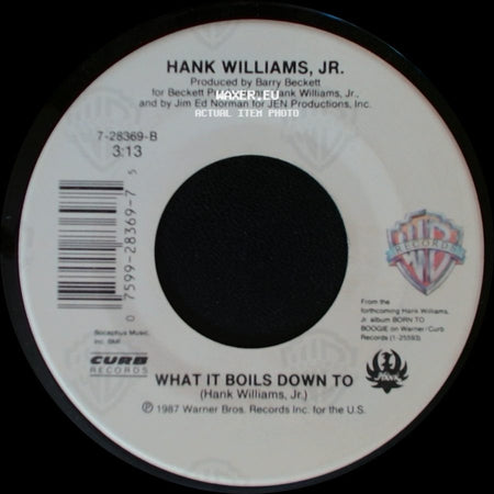Hank Williams, Jr. - Born To Boogie / What It Boils Down To side B