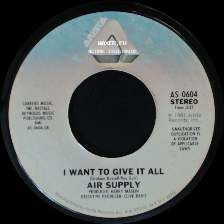 Air Supply - I Want To Give It All / The One That You Love side A