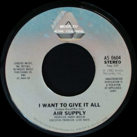 Air Supply - I Want To Give It All / The One That You Love side A