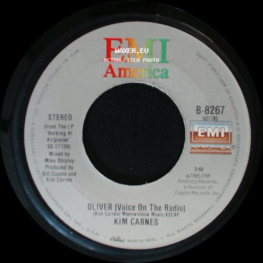 Kim Carnes - Oliver (Voice On The Radio) / Crazy In The Night (Barking At Airplanes) side A