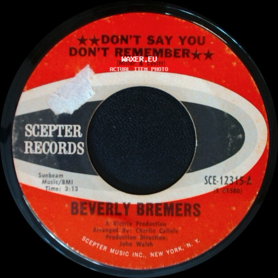 Beverly Bremers - Get Smart Girl / Don't Say You Don't Remember side B