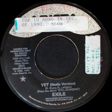 Exile - Yet (Radio Edit) / Yet (Radio Version) side B