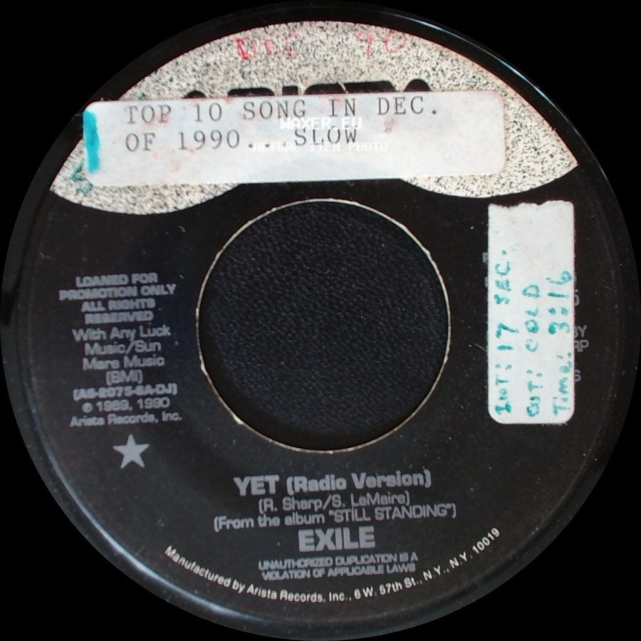 Exile - Yet (Radio Edit) / Yet (Radio Version) side B