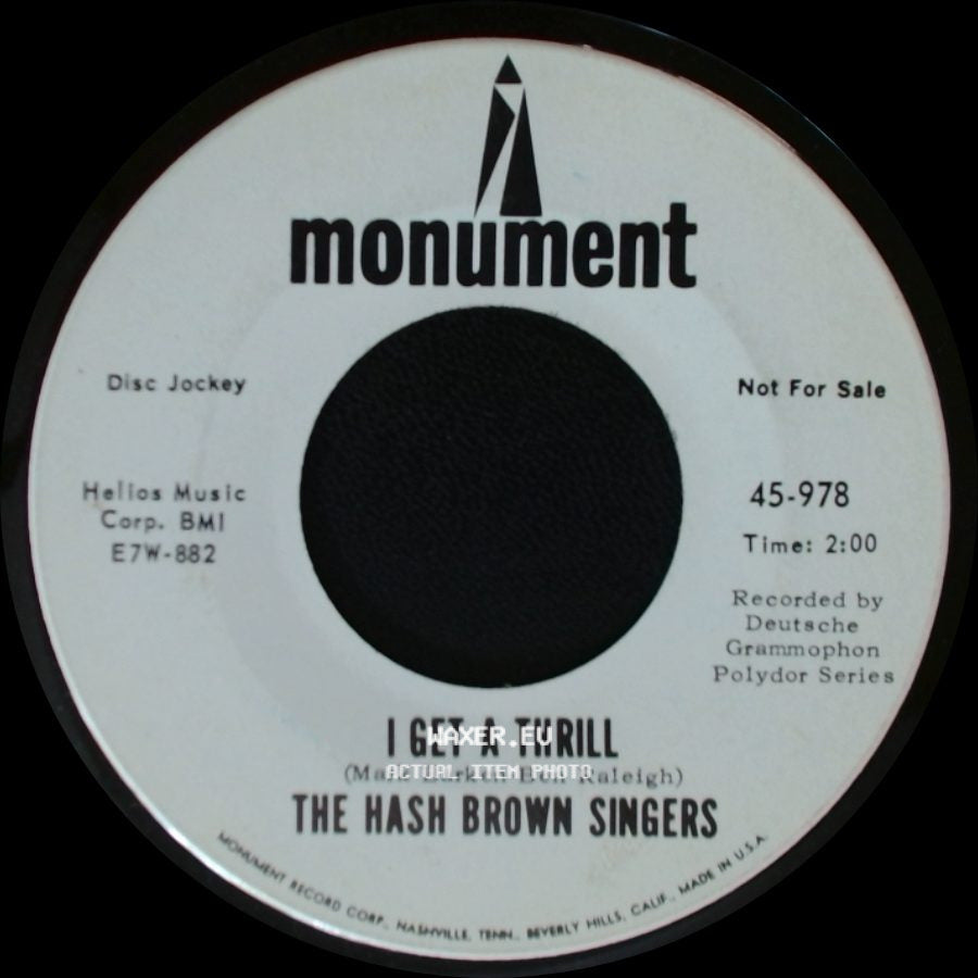 The Hash Brown Singers - (Open Up Your Heart And) Let The Sun-Shine In / I Get A Thrill side B