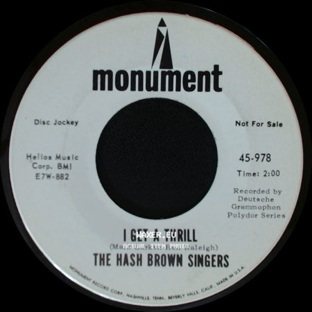 The Hash Brown Singers - (Open Up Your Heart And) Let The Sun-Shine In / I Get A Thrill side B