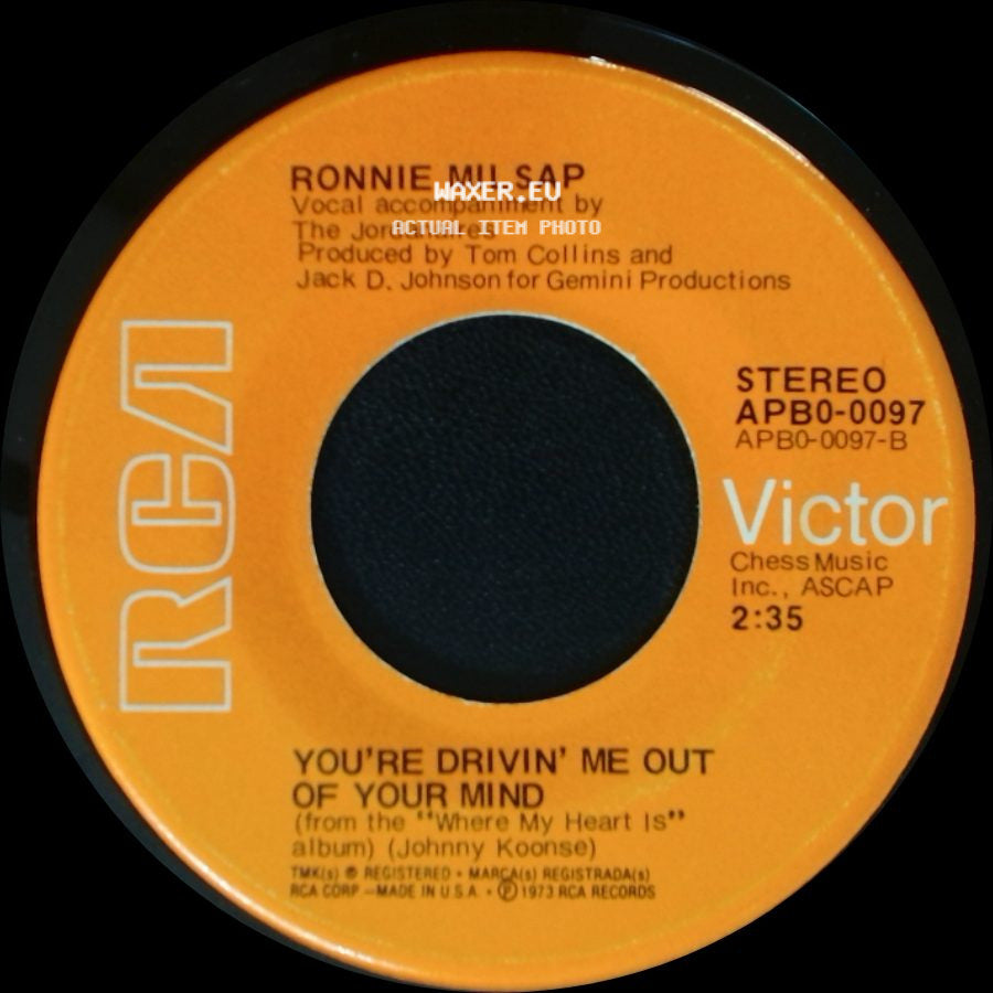 Ronnie Milsap - You're Drivin' Me Out Of Your Mind / That Girl Who Waits On Tables side A
