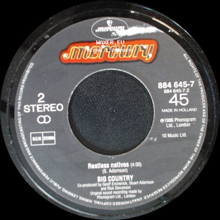 Big Country - Look Away / Restless Natives side B