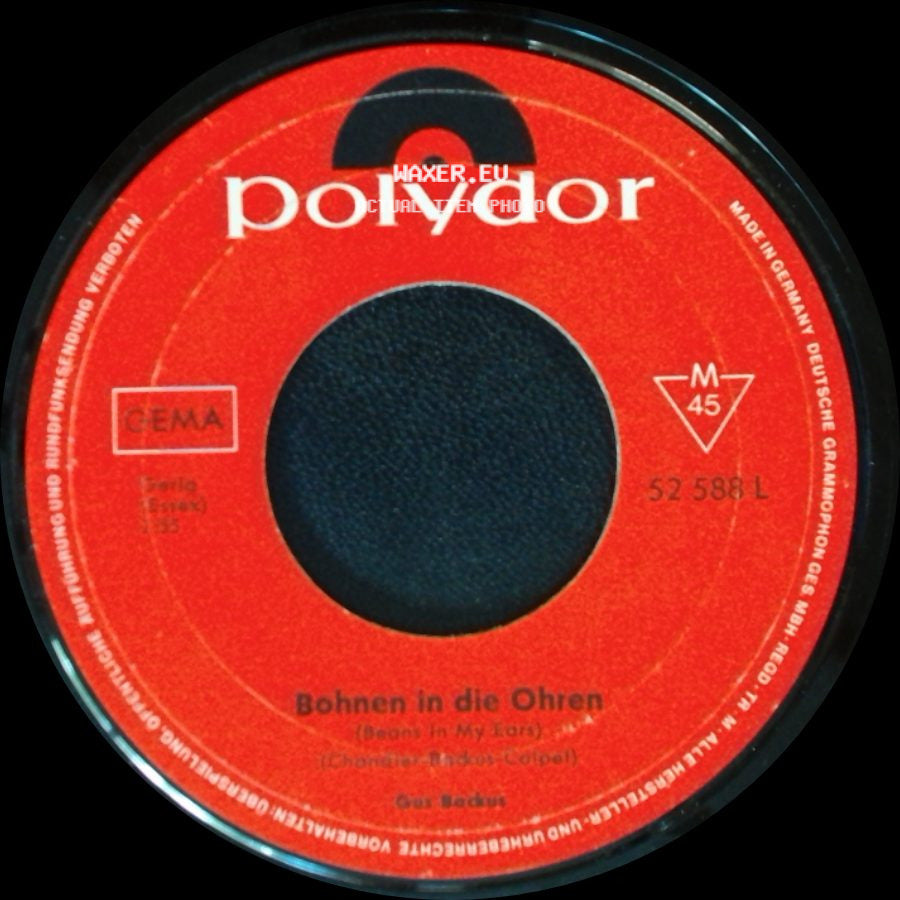 Gus Backus - Hallo, Pussy Cat (What's New Pussy Cat) / Bohnen In Die Ohren side B