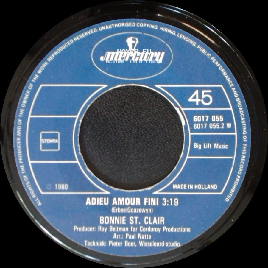 Bonnie St. Claire - Adieu Amour Fini / Pierrot side A