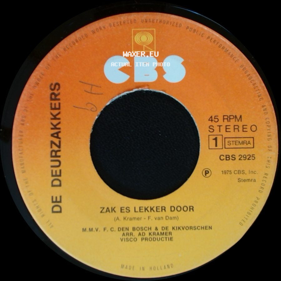De Deurzakkers - Zak Es Lekker Door / Donker Bruin Cafe side A