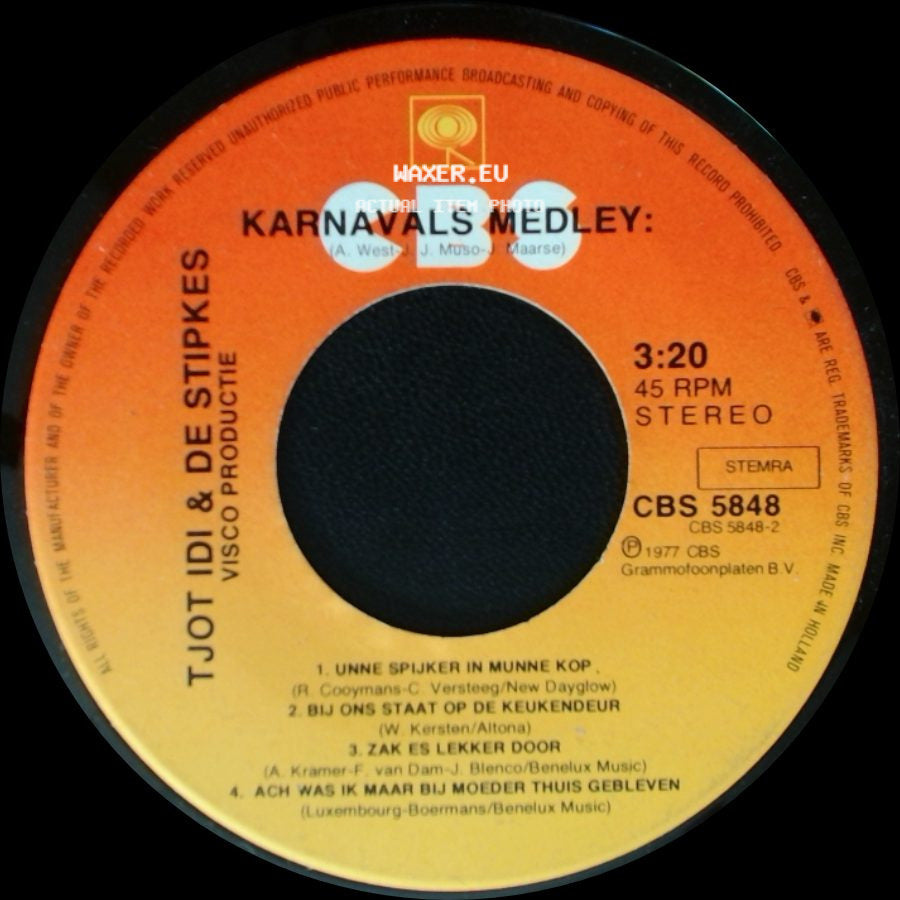 Tjot Idi & De Stipkes - Karnavals Medley: / Ik Wil Punk side A