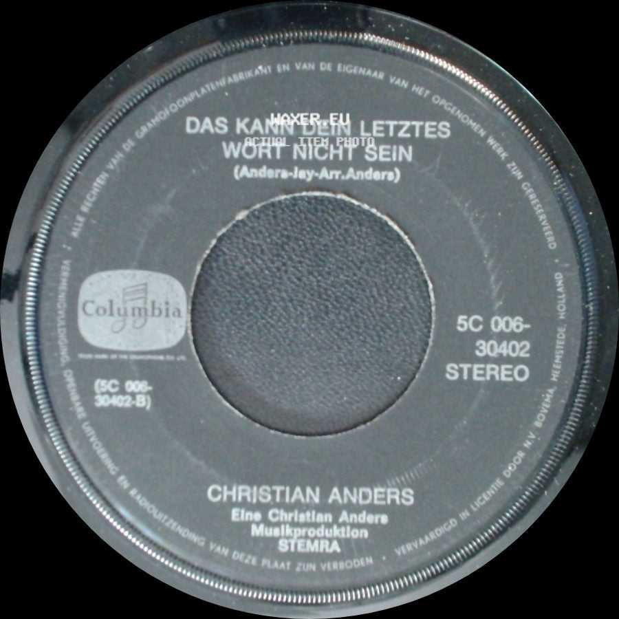 Christian Anders - Das Kann Dein Letztes Wort Nicht Sein / In Den Augen Der Andern (Anders Jaw. Arg. Andere) side A