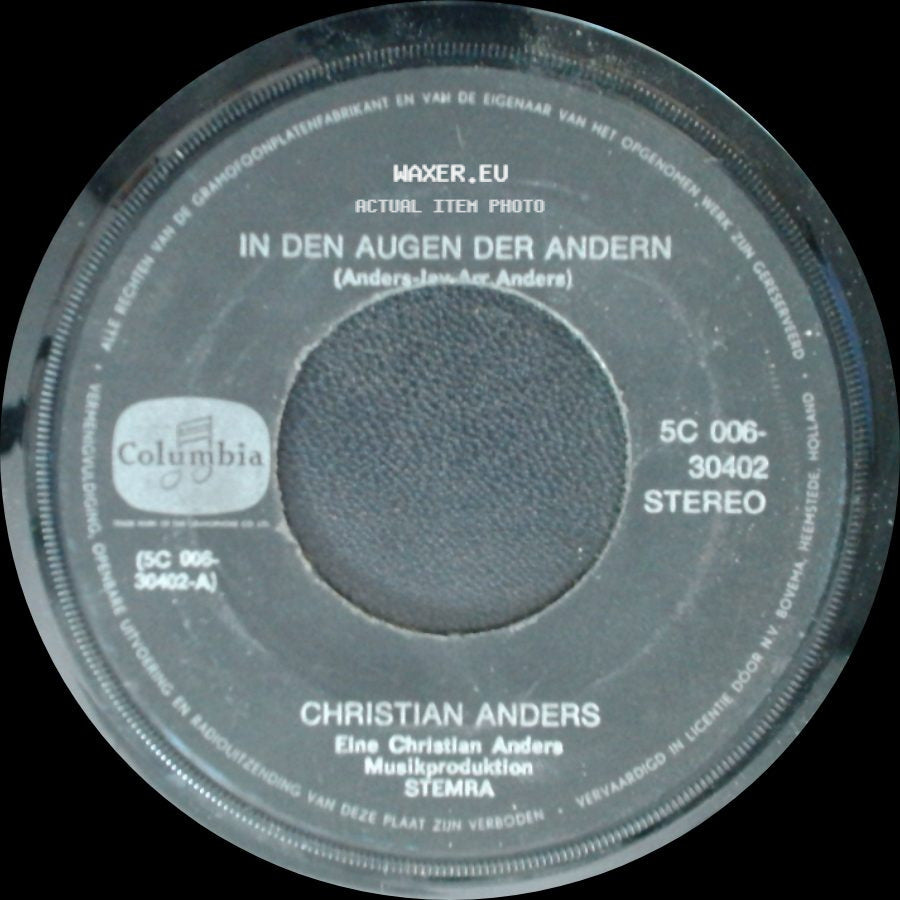 Christian Anders - Das Kann Dein Letztes Wort Nicht Sein / In Den Augen Der Andern (Anders Jaw. Arg. Andere) side B