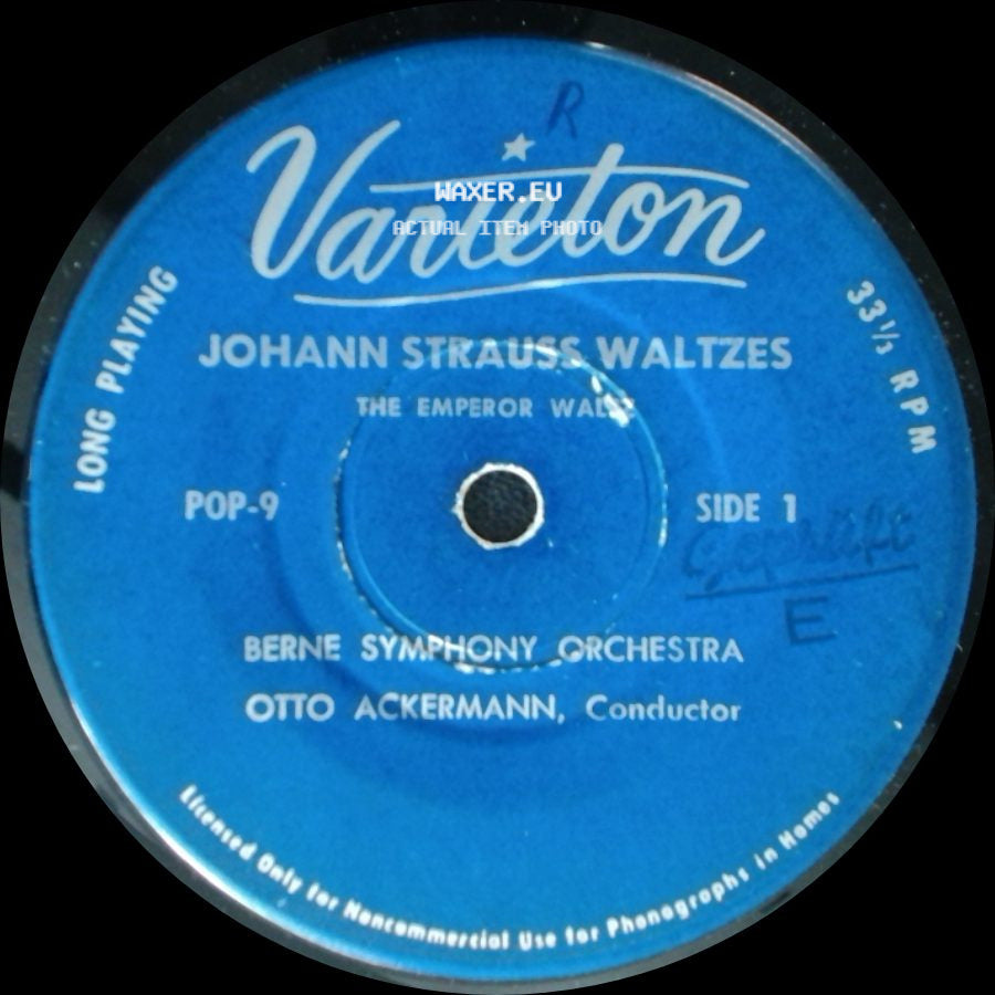 Berne Symphony Orchestra - Johann Strauss Waltzes - The Emperor Waltz / Johann Strauss Waltzes The Beautiful Blue Danube side A