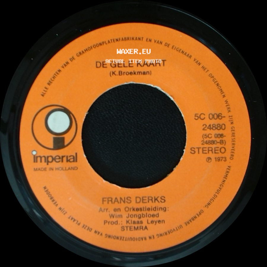 Frans Derks - We Gaan Naar München / De Gele Kaart side B