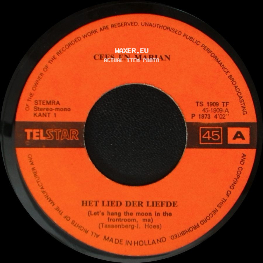 Cees En Marjan - Het Lied Der Liefde / Ik Kom Weer Bij Je side A