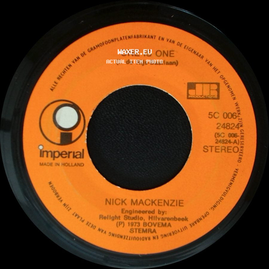 Nick Mackenzie - One Is One / A Little Bit Closer side A