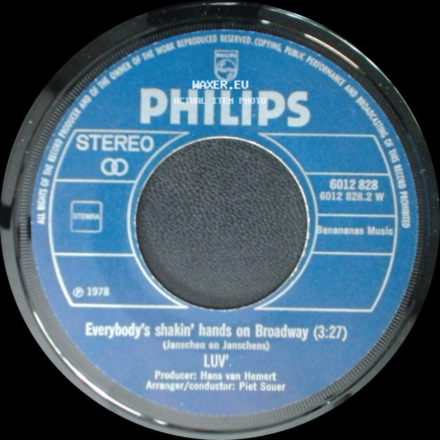 Luv' - You're The Greatest Lover / Everybody's Shakin' Hands On Broadway side B