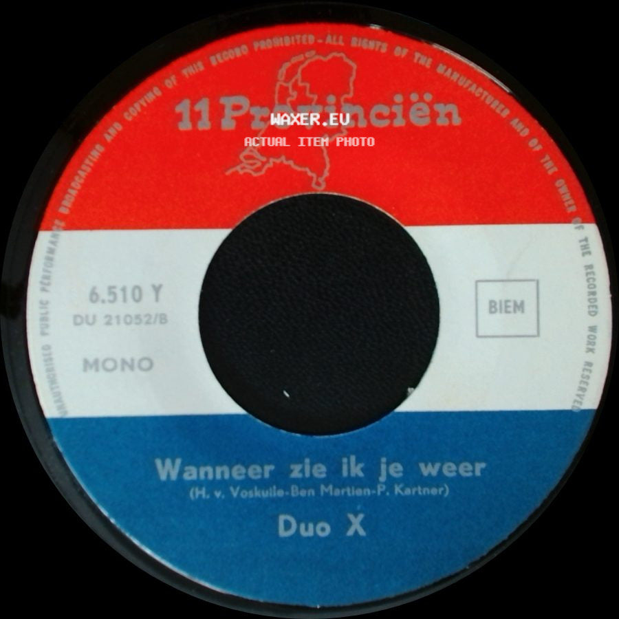 Duo X - In Gedachten Zie Ik 't Kerkje Weer / Wanneer Zie Ik Je Weer side B