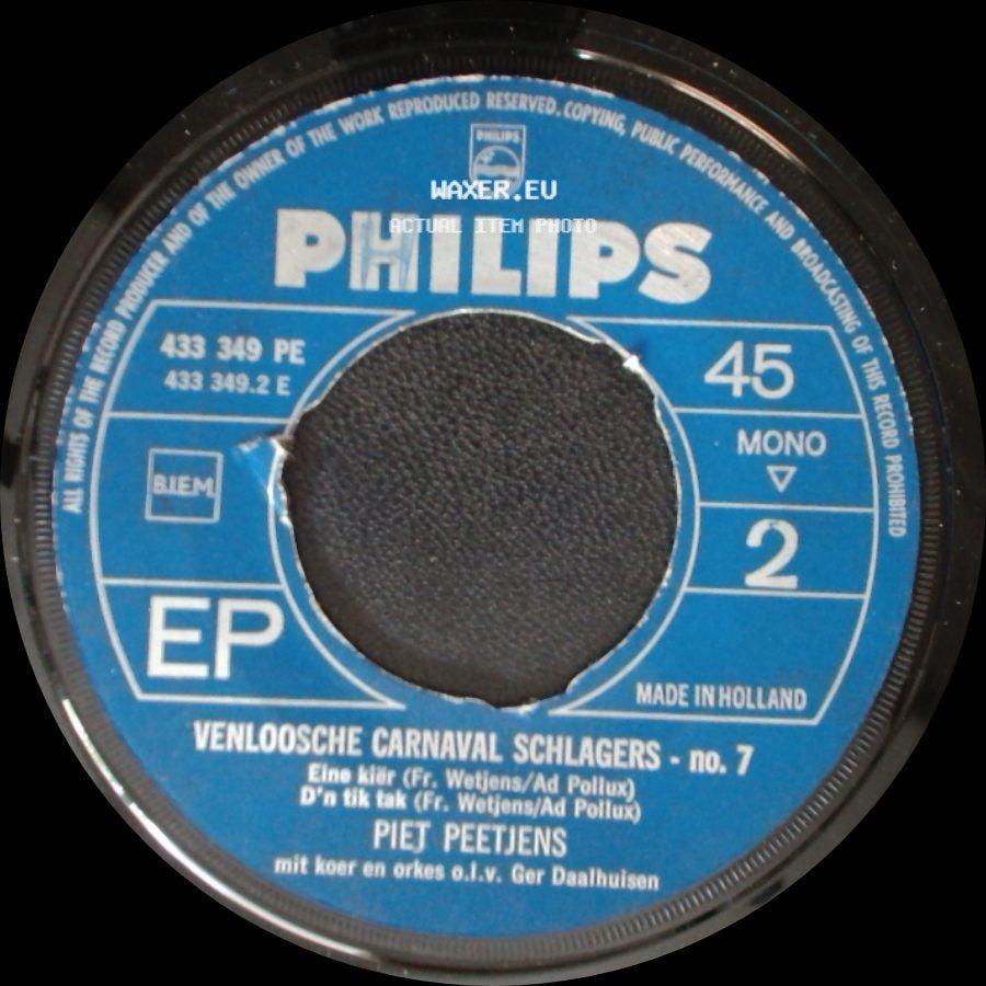 Piet Pollux / Piet Peetjens - Venloosche Carnaval Schlagers - No. 7 / Venloosche Carnaval Schlagers - No. 7 side B