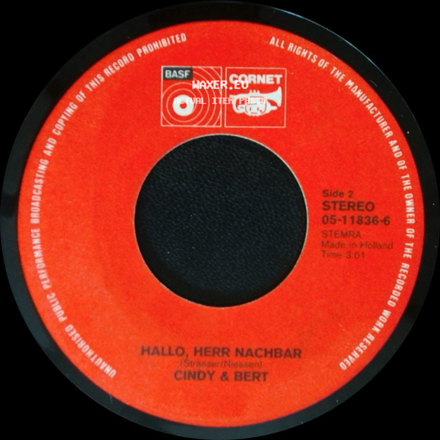Cindy & Bert - Freitagabend / Hallo, Herr Nachbar side B