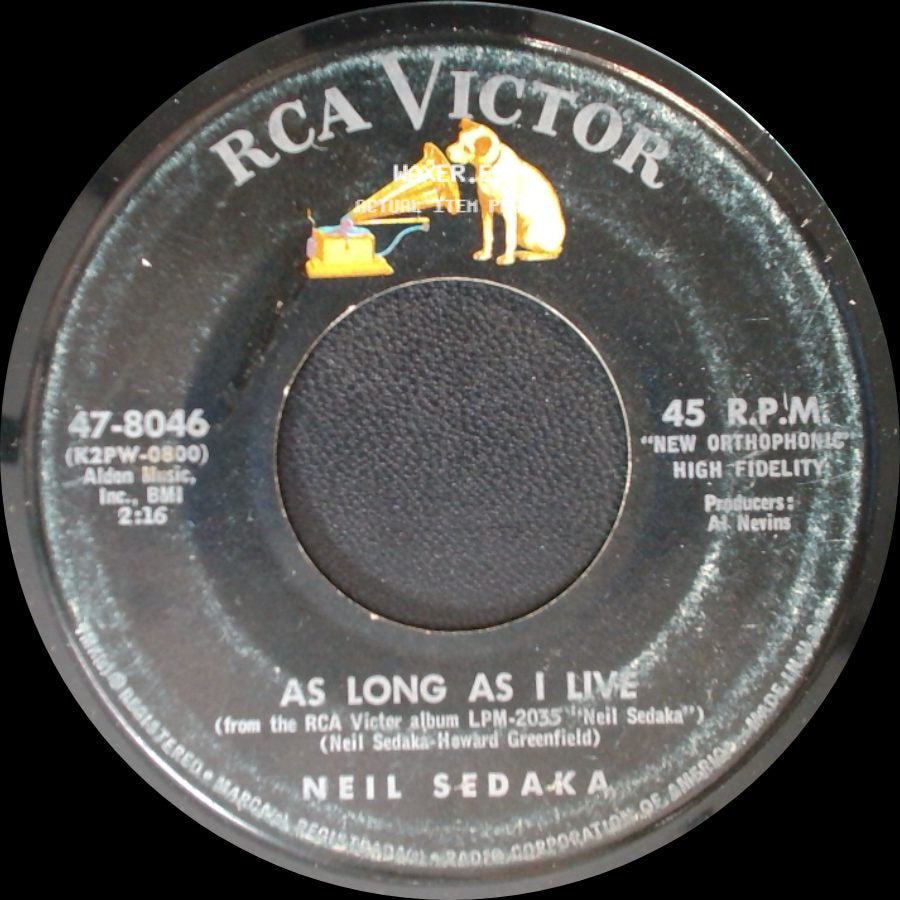 Neil Sedaka - As Long As I Live / Breaking Up Is Hard To Do side A