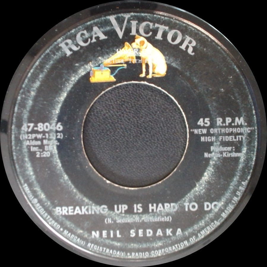 Neil Sedaka - As Long As I Live / Breaking Up Is Hard To Do side B