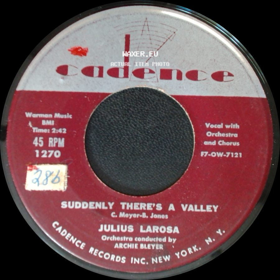 Julius Larosa / Julius La Rosa - Suddenly There's A Valley / Everytime That I Kiss Carrie side A