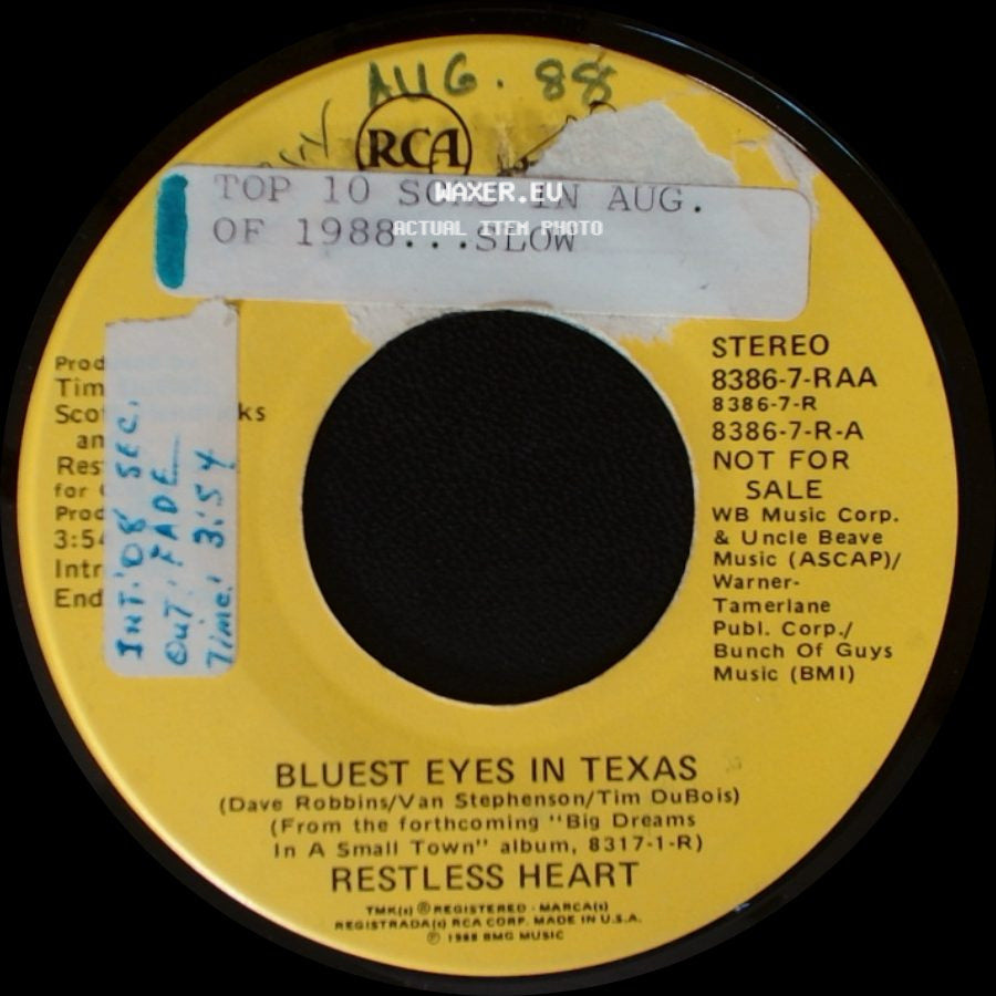 Restless Heart - Bluest Eyes In Texas / Bluest Eyes In Texas side A