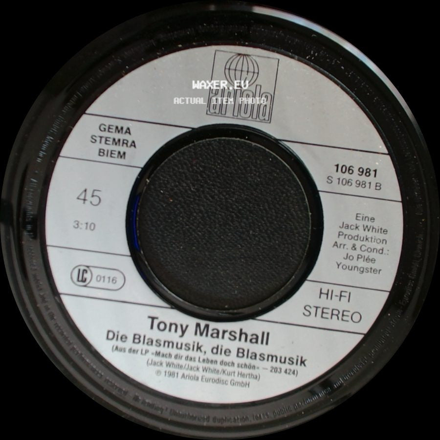 Tony Marshall - Schöne Therese / Die Blasmusik, Die Blasmusik side B