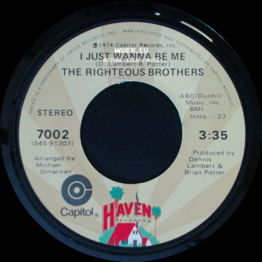 The Righteous Brothers - Rock And Roll Heaven / I Just Wanna Be Me side B
