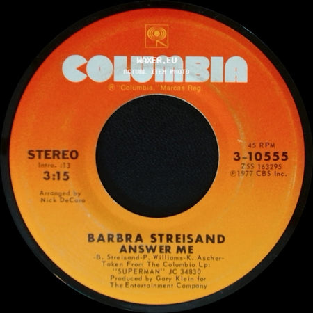 Barbra Streisand - My Heart Belongs To Me / Answer Me side B