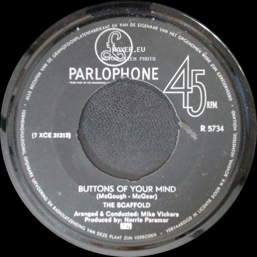 The Scaffold - Lily The Pink / Buttons Of Your Mind side B
