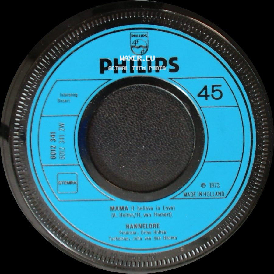 Hannelore / Rannelore - Mama (I Believe In Love) / Zaterdag En Zondag side A