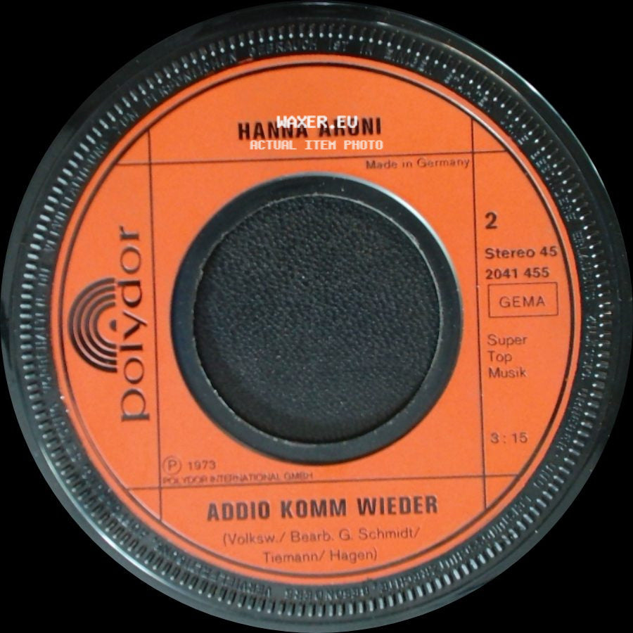 Hanna Aroni - Addio Komm Wieder / Antonio side A