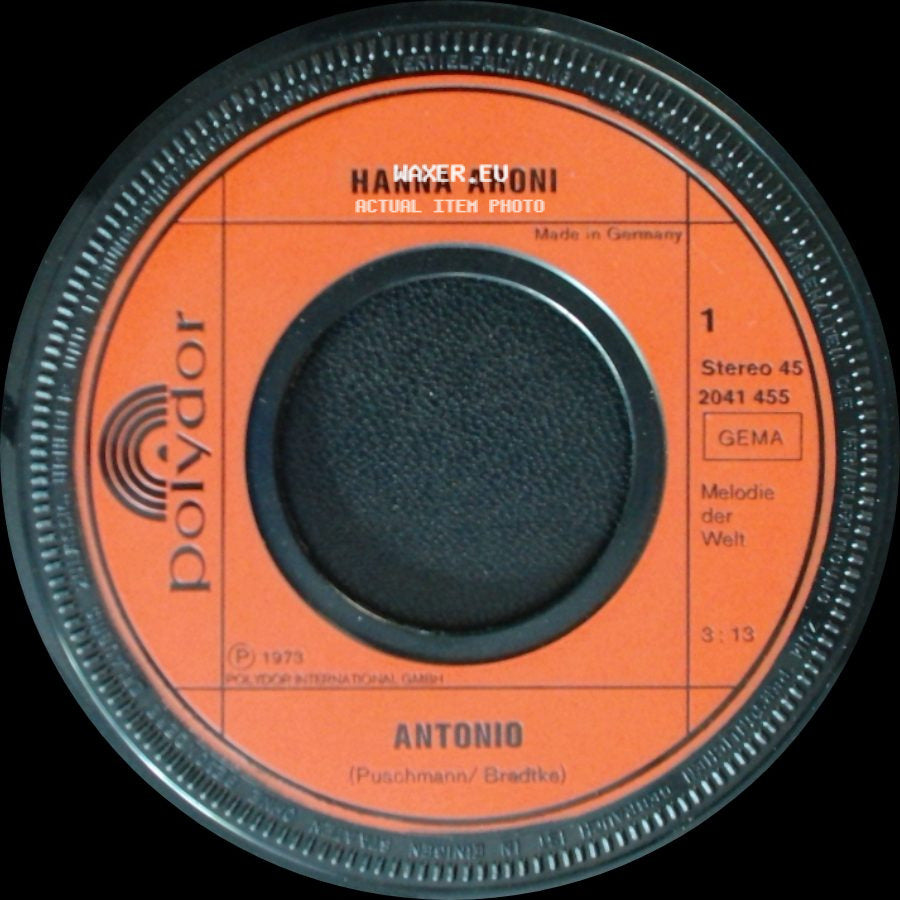 Hanna Aroni - Addio Komm Wieder / Antonio side B